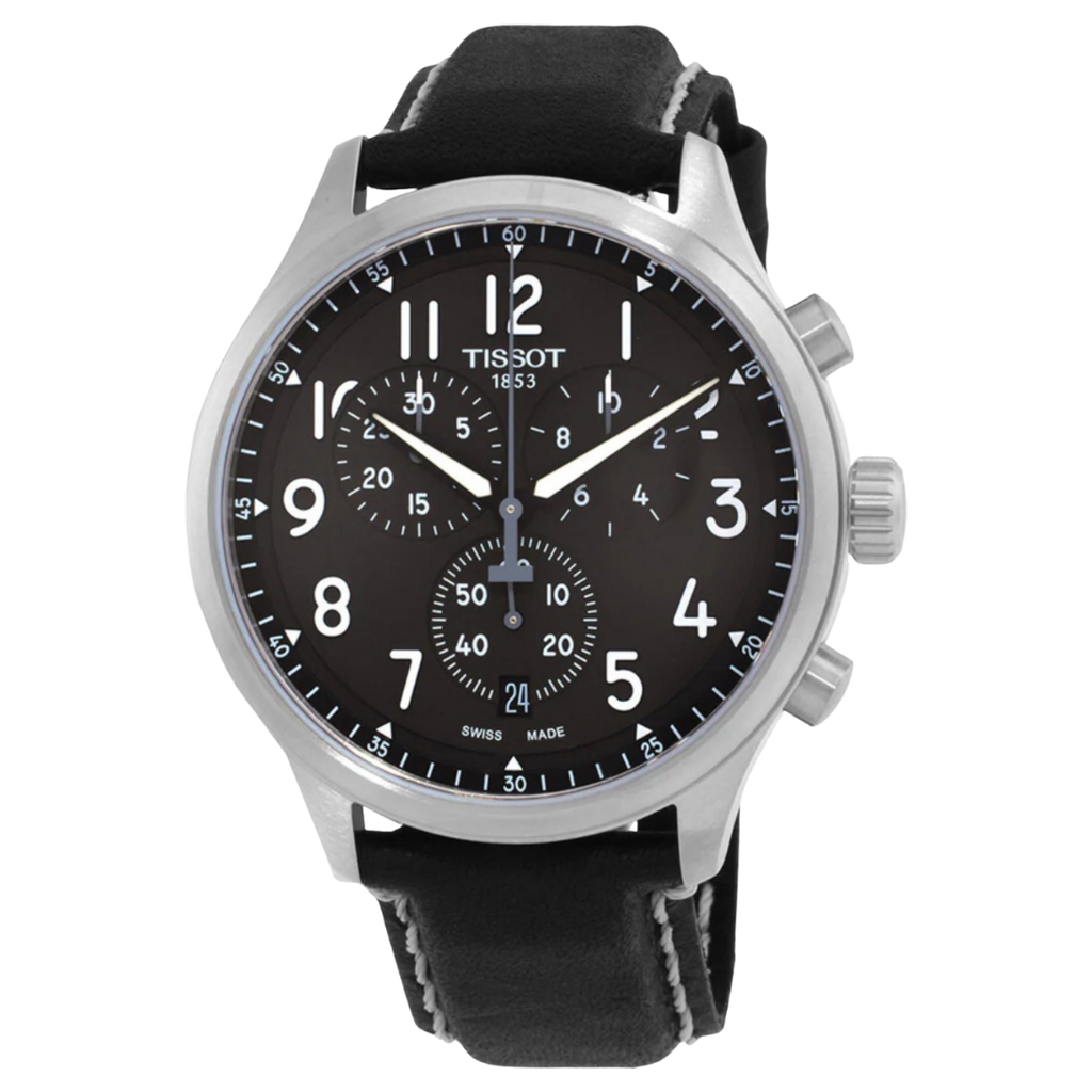 Tissot Chrono XL para caballero con pulso de cuero negro