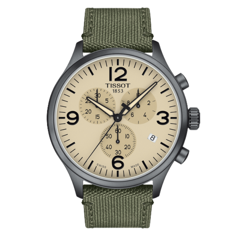Tissot Chrono XL con pulso de nylon verde