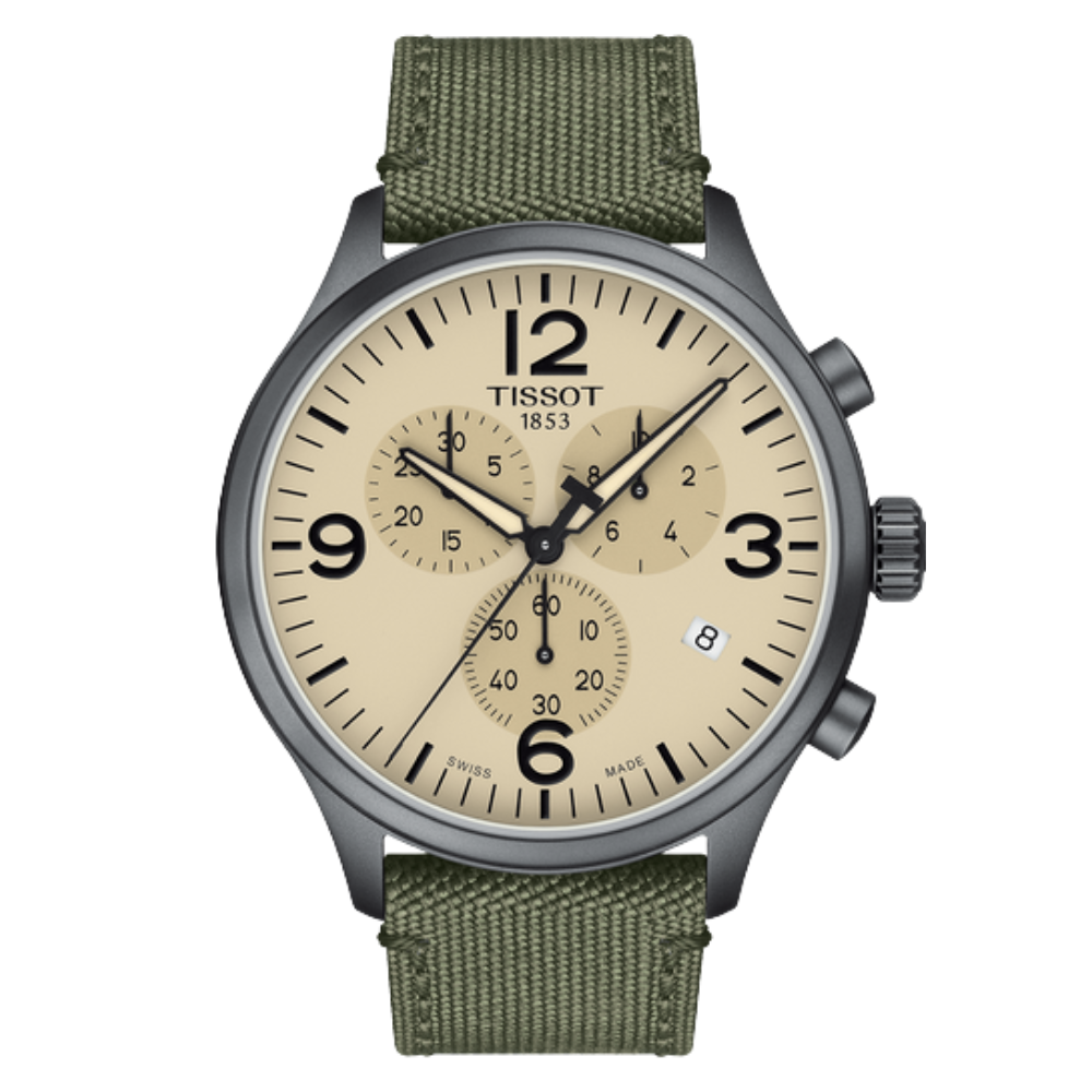 Tissot Chrono XL con pulso de nylon verde