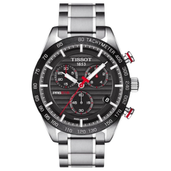 Tissot PRS 516 Chronograph en acero inoxidable con dial negro