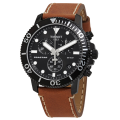 Tissot Seastar 1000 con pulso de cuero chocolate