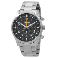 Seiko Chronograph Quartz Black Dial Stainless Steel Men's Watch
