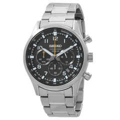 Seiko Chronograph Quartz Black Dial Stainless Steel Men's Watch