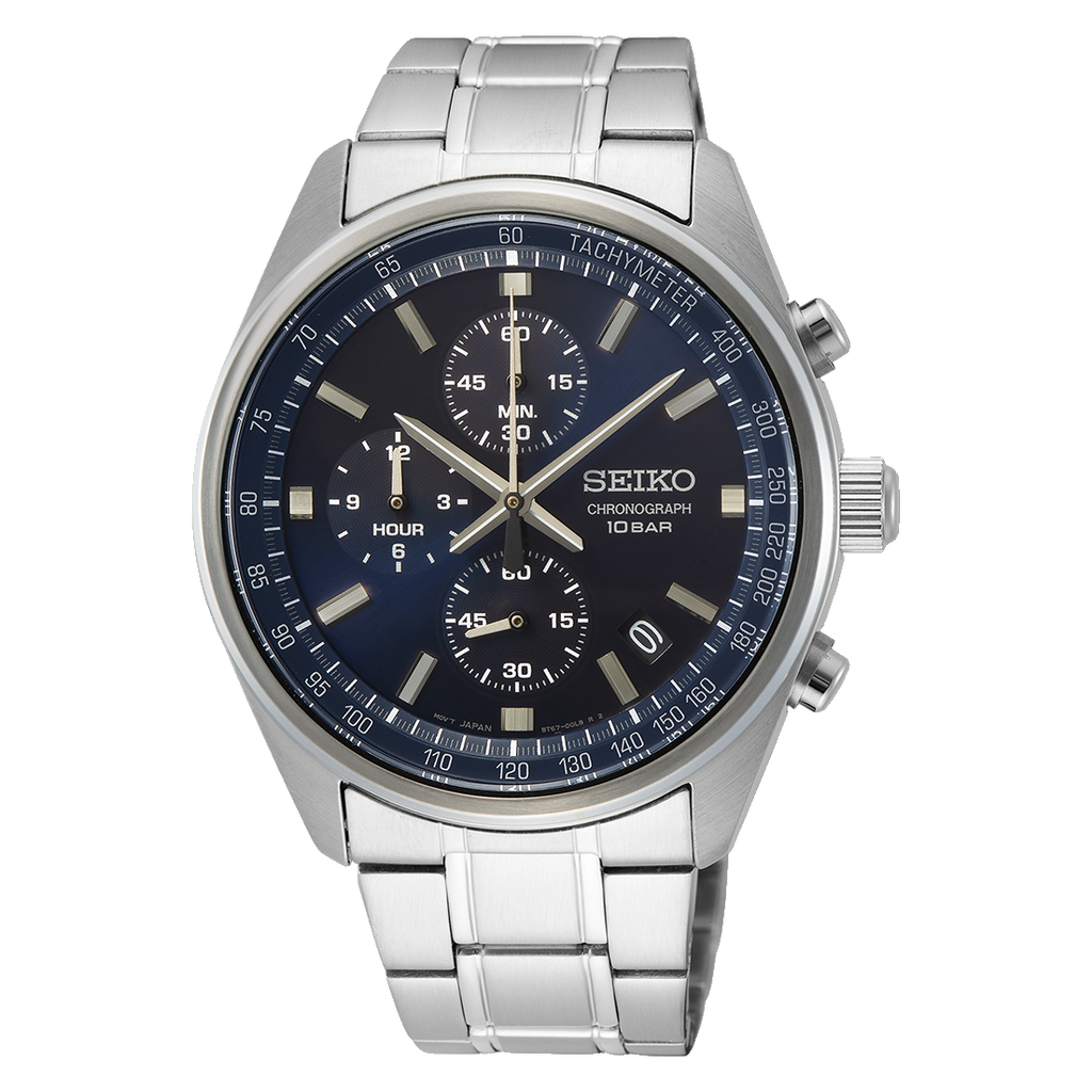 Seiko Sport Black Dial Stainless Steel Men's Watch